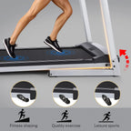 Tikmboex Folding Treadmill, 3.25HP, 10in HD TV Movie Touchscreen, Silver