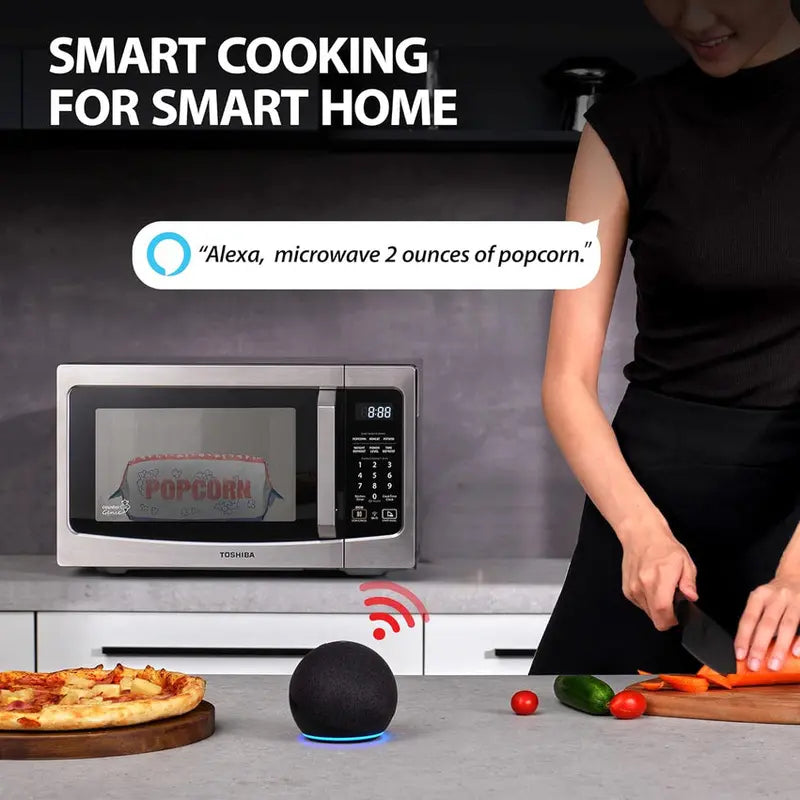 TOSHIBA 1.5 Cubic Feet 4-in-1 Countertop Microwave Oven, Silver - ML-EC42P(SS)