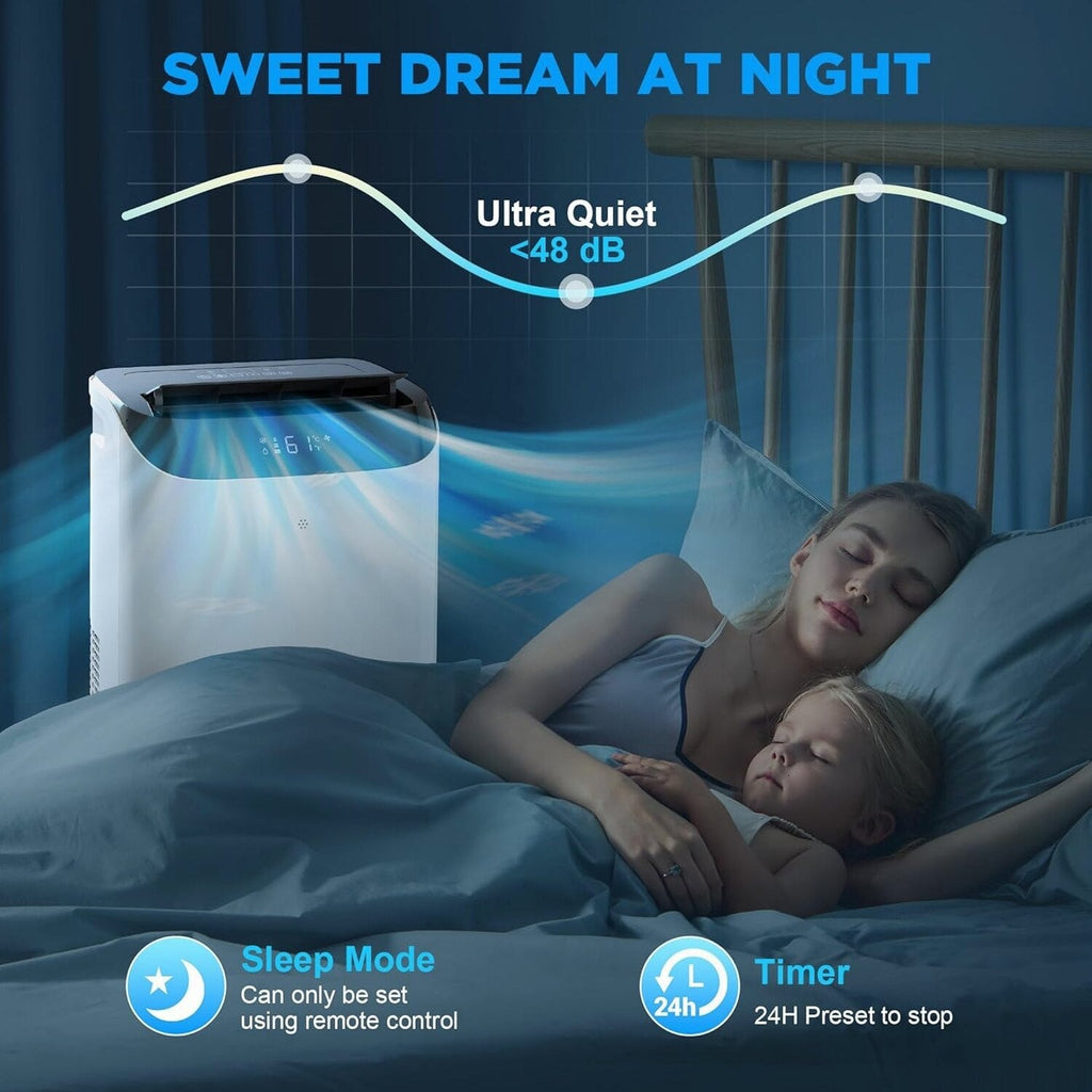 HUMHOLD Portable Air Conditioner 12000 BTU, White, 3-in-1 With Remote - HDPAC-10-A1