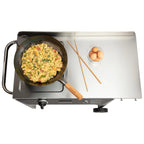 Cuisinart Outdoor Wok Station With Prep Table, 50,000 BTU, 14 inch Carbon Steel Wok - Black