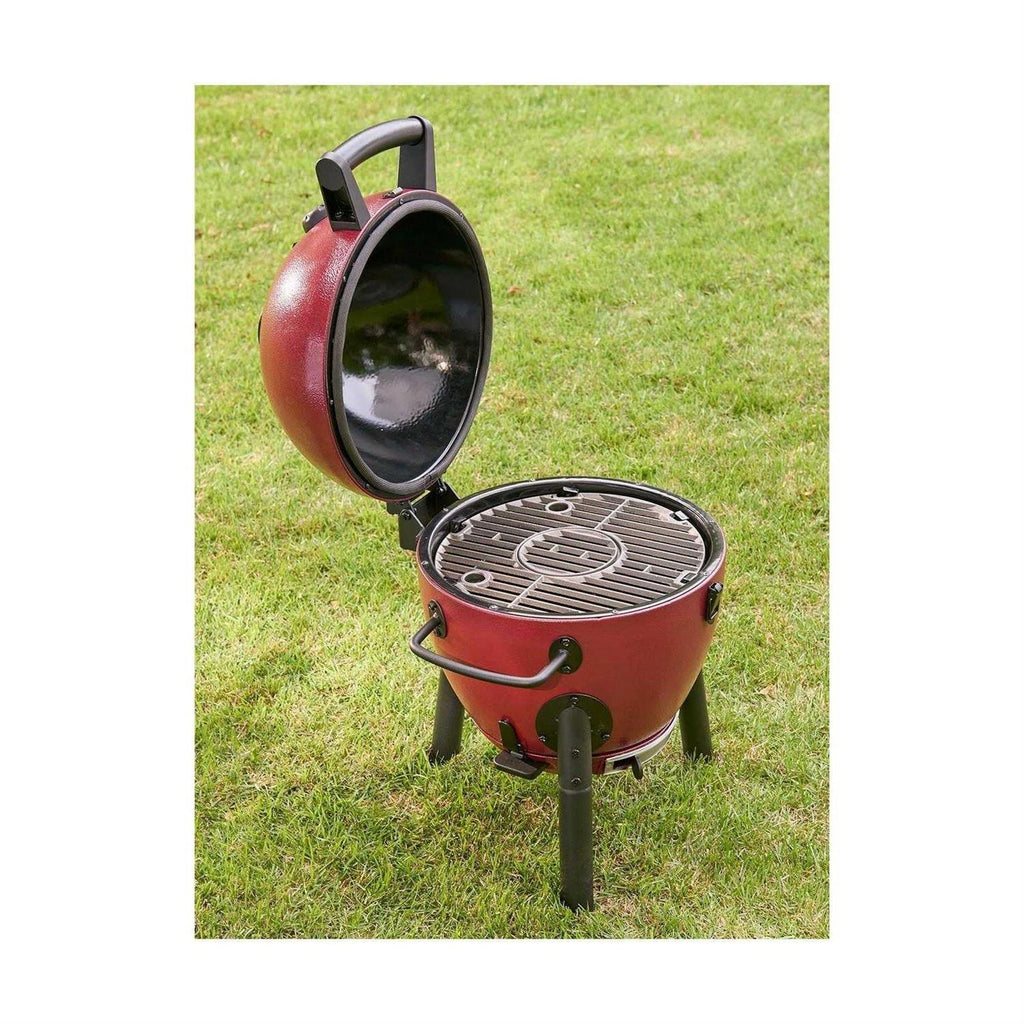 Char-Griller Akorn Kamado Jr Kooker Charcoal Grill, 153 Square Inch, Red