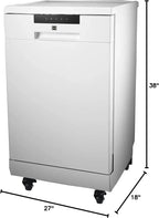 RCA Portable Dishwasher 18-Inch, 8 Place Settings, White - RDW1809-WHITE