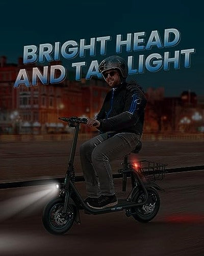 URBANMAX Electric Scooter With Seat, 450W, 22 Miles, Black - C1