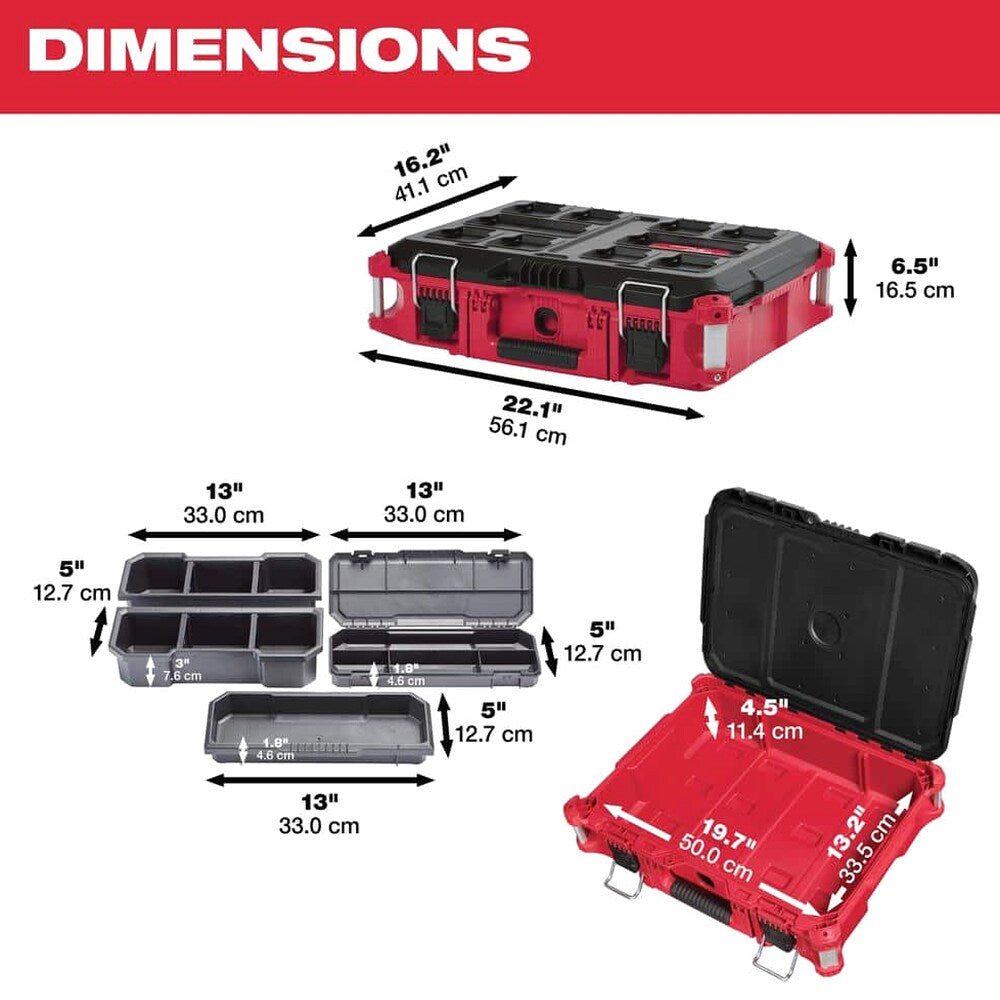 Milwaukee Packout 22 in. Rolling, Large And Medium Tool Box Set - 8426-8425-8424