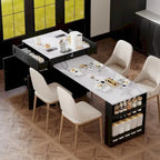 Expandable Wooden Kitchen Island With Drop-Leaf Table And Dual Storage - 82.7 in, 4-6 Person
