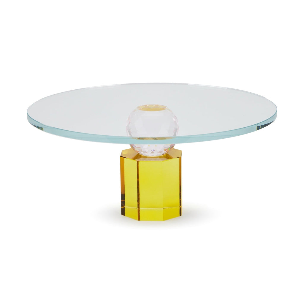 Faceted Crystal Glass Cake Stand - 4.8h x 11diam