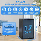 SMETA Portable Absorption Mini Fridge, 1.7 Cu Ft, AC 110V/DC 12V