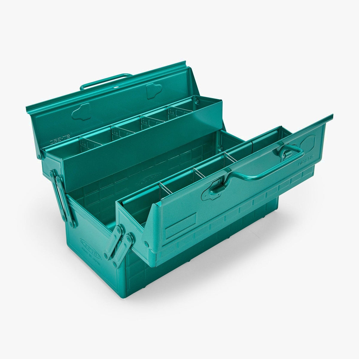 Toyo Steel Cantilever Tool Box, Green, 8.5h x 13.75w x 6.3d - ST-350