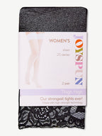 Joyspun Sheer Lace Top Thigh High Stockings for Women, Regular & Plus Sizes, 2-Pack
