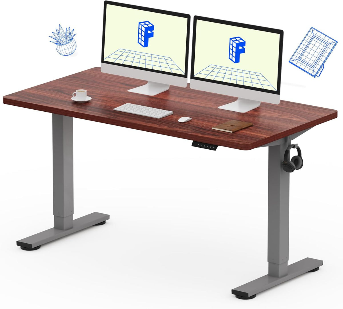 FLEXISPOT Electric Standing Desk With Whole-Piece Desktop - EN1