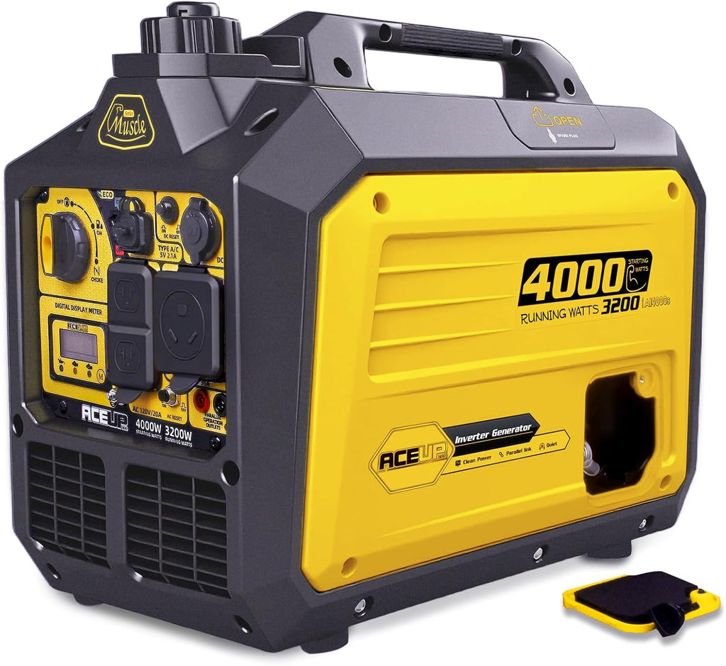 Aceup Portable Gas Inverter Generator 4000 Peak Watts 149cc RV-Ready