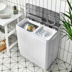 Portable Twin Tub Washer Dryer Combo With Drain Pump, 26 LBS - Blue/Gray
