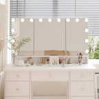 9-Drawer Makeup Vanity Station With LED Mirror - White Or Black