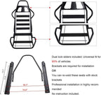 VEHITO Ergonomic Sport Racing Seats, 1 Pair, Orange Black, PVC - Adjustable Double Slides