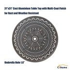Cast Aluminum 5-Piece Patio Dining Set With 4 Swivel Chairs And Tempered Glass Table - Brown Or White
