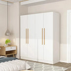 FUFU&GAGA Solid Wood Freestanding Wardrobe Closet With Internal Shelves And Hanging Space