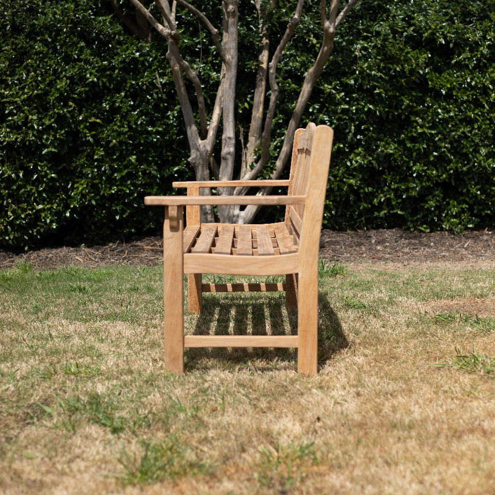 Ash & Ember Patio Bench, Grade A Teak, 53 in, Seats 2 - Hawthorne