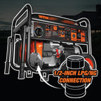 WEN 14500-Watt 120V/240V Tri-Fuel Generator With Electric Start And Wheel Kit - TF1450