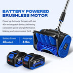 POXURIO 40V Cordless Snow Shovel, 13 Inch Width, 6 Inch Depth, 2 x 4.0Ah Batteries
