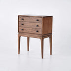 Walnut Ash Wood Chest Cabinet With 3 Drawers, 23.6 x 14.2 x 31.5 in