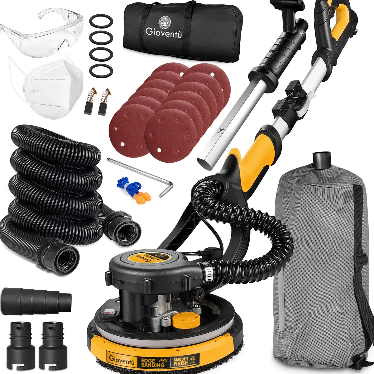 Giovent Electric Drywall Sander With Vacuum For Popcorn Ceiling