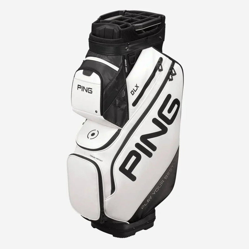 PING Cart Bag, White, 15-Way Top - DLX