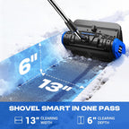POXURIO 40V Cordless Snow Shovel, 13 Inch Width, 6 Inch Depth, 2 x 4.0Ah Batteries
