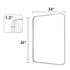 Framed Wall Vanity Mirror With Rounded Corners, 1 Piece
