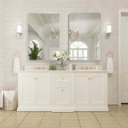 Framed Wall Vanity Mirror With Rounded Corners, 1 Piece