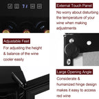 Zimtown 16 Bottle Compressor Wine Cooler Refrigerator, Black - Digital Temperature Control With Lock