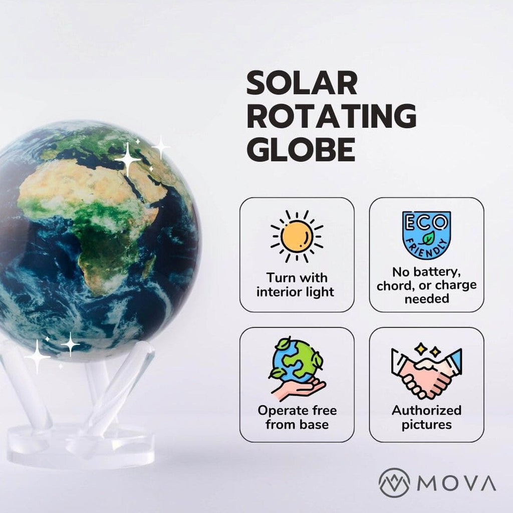 MOVA 4.5in Self-Rotating Physical Globe Earth With Clouds