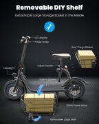 Adults Electric Scooter With Large Middle Basket - 550W And 650W Styles