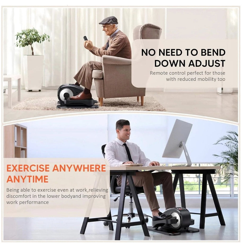 Electric Under Desk Elliptical Foot Pedal Exerciser With Control