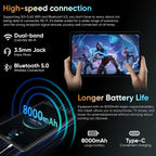 12 Inch Android 16 2-in-1 Tablet, 36GB RAM, 128GB Storage With Keyboard Case - E50