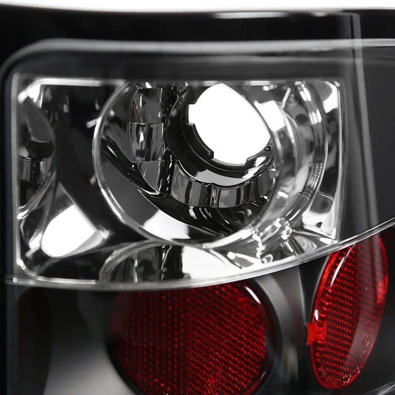 Spec-D Tuning Crystal Black Headlights, LED Tail Lamps And Black Grille For 2007-2013 Chevy Silverado 1500 Pickup