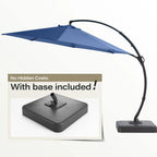 LAUSAINT HOME 11 FT Beige Curvy Cantilever Patio Umbrella With Base