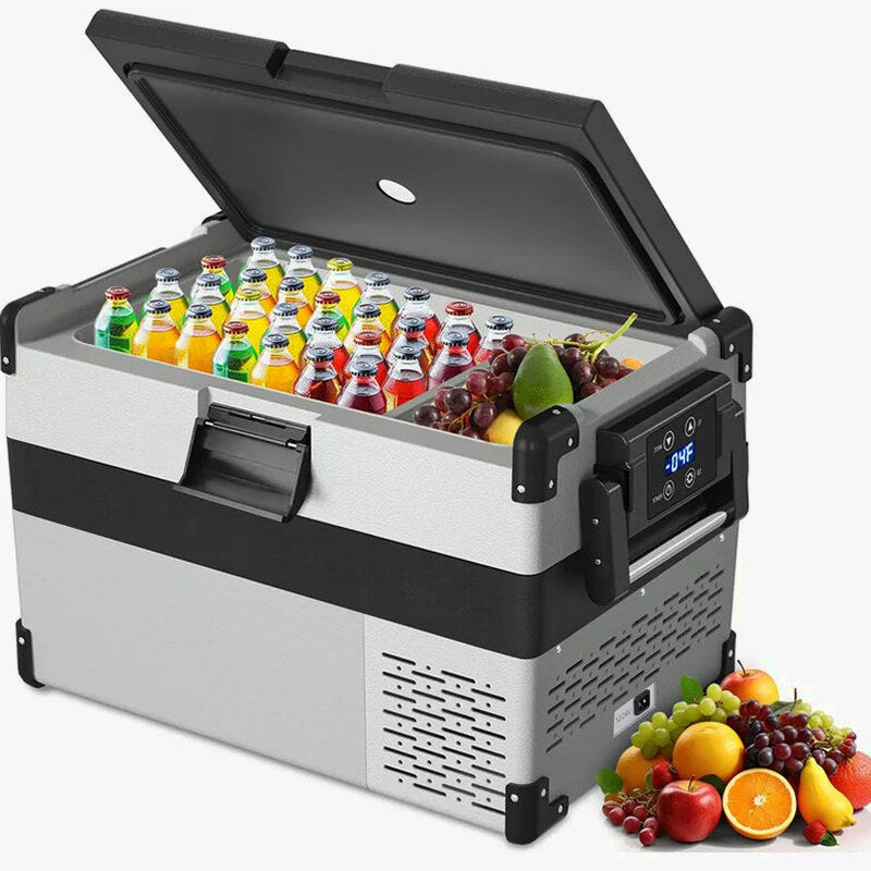 Portable 12 Volt Car Refrigerator Freezer, 34 Quarts (32L), Grey
