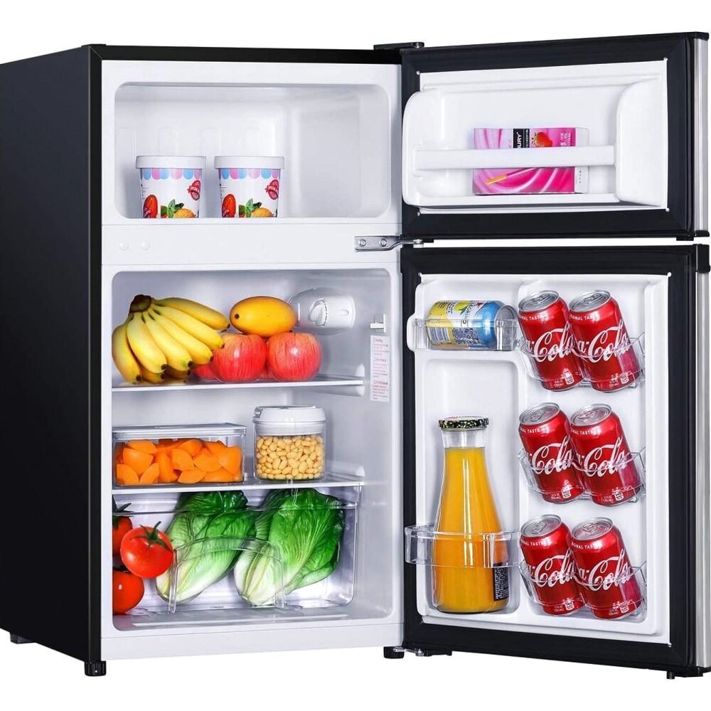 Mini Fridge With Freezer, 3.1 Cu.Ft Compact Refrigerator With LED Light - HPVFR310