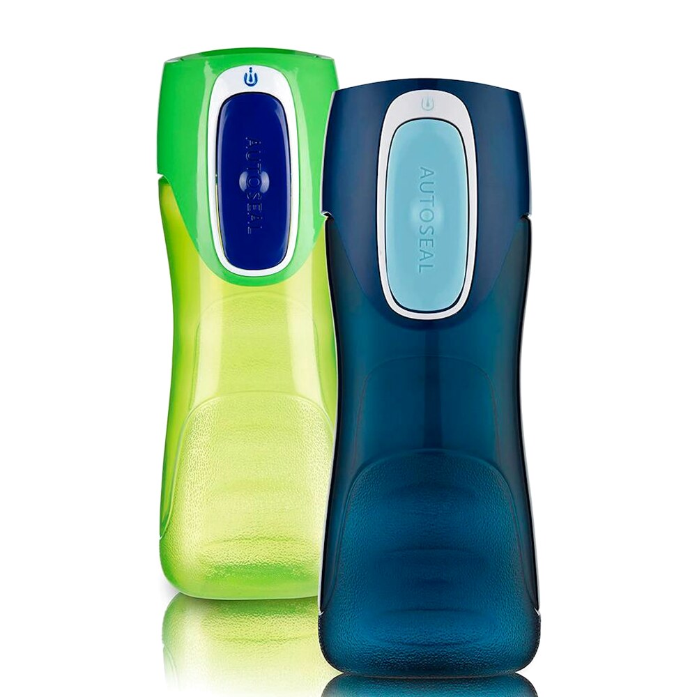 Contigo Trekker Kids Water Bottle With AUTOSEAL Lid, 14oz, 2-Pack, Granny Smith & Nautical