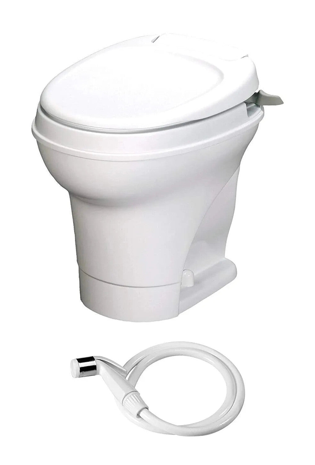Thetford Aqua-Magic V RV Toilet Hand Flush With Hand Sprayer High Profile White - 31675