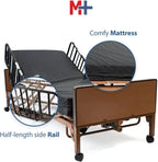 Med Mart Fully Electric Hospital Bed Set With Foam Mattress And Half Rails, Twin, Bronze, 80 x 36 x 21.5 in