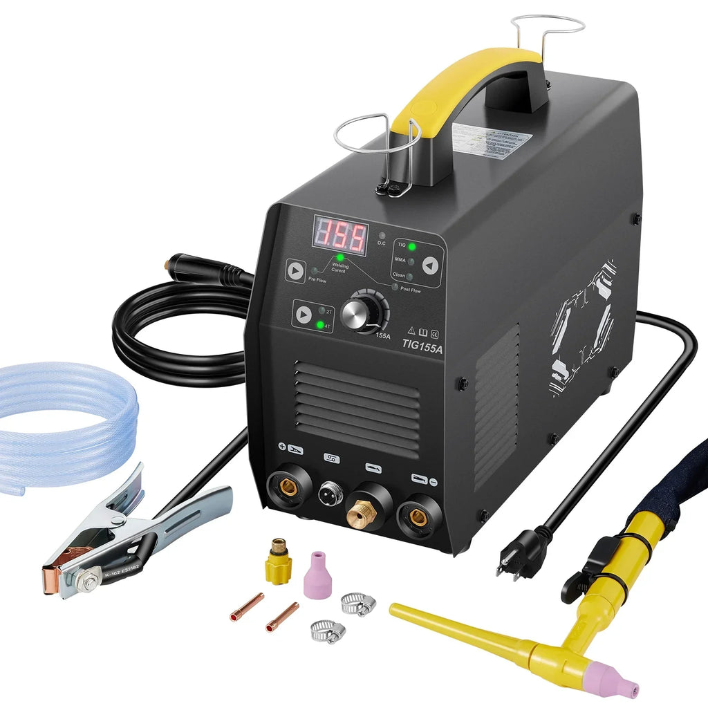 SKYSHALO 155Amp 3-in-1 TIG Welder, 110V High Frequency TIG/Stick/Clean Welding Machine