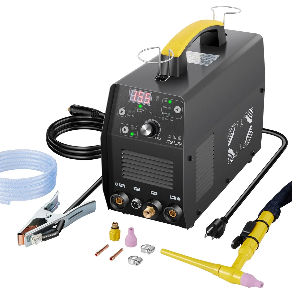 SKYSHALO 155Amp 3-in-1 TIG Welder, 110V High Frequency TIG/Stick/Clean Welding Machine
