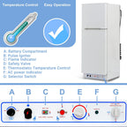 Smad Propane Refrigerator With Freezer, 9.4 Cu Ft, 64 in H, AC 110V - XCD275