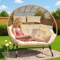 Radiata Double Egg Chair For 2 Person With Thick Cushions, 680 Lbs Capacity