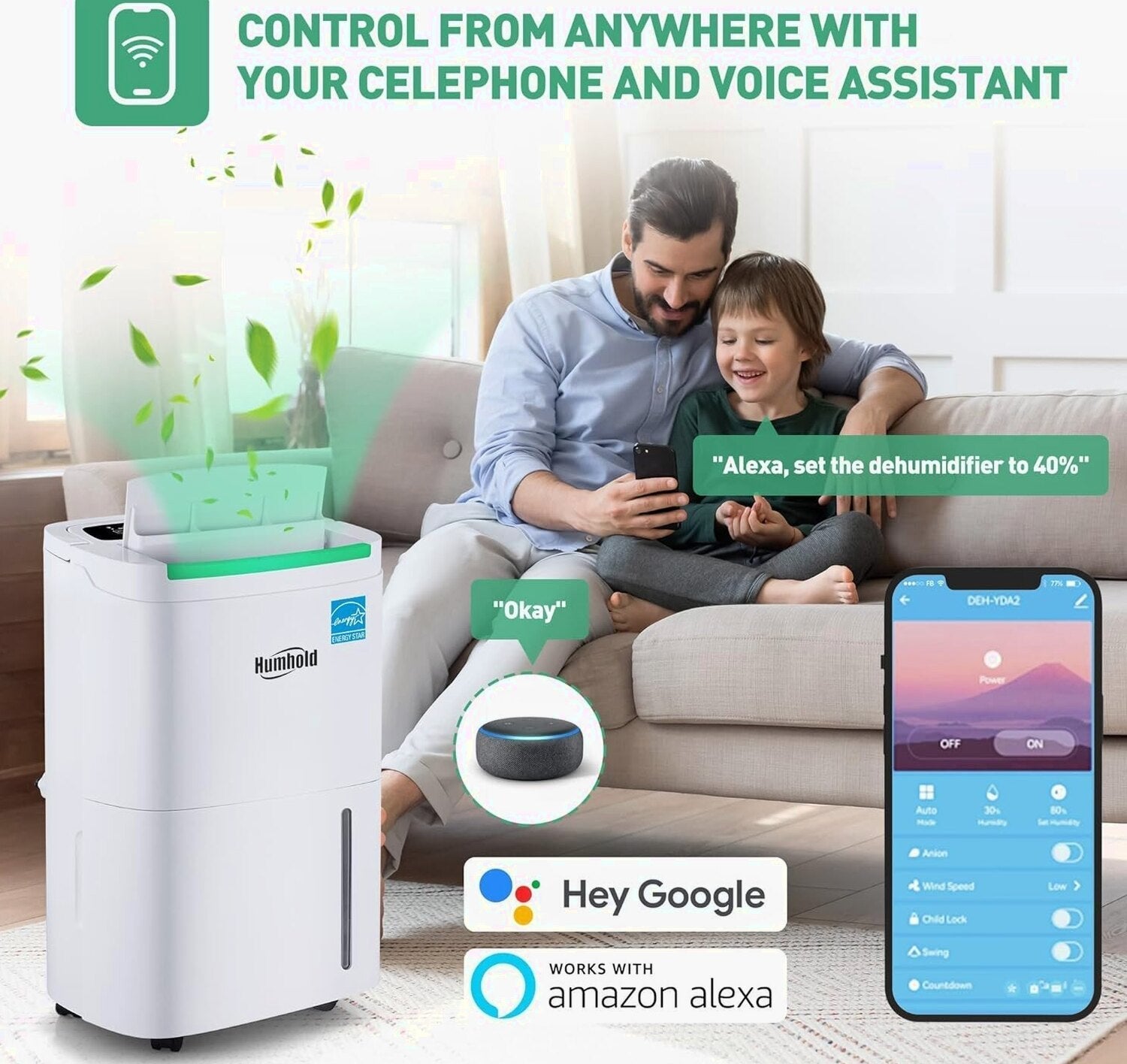 HUMHOLD Portable Air Conditioner 12000 BTU, White, 3-in-1 With Remote - HDPAC-10-A1