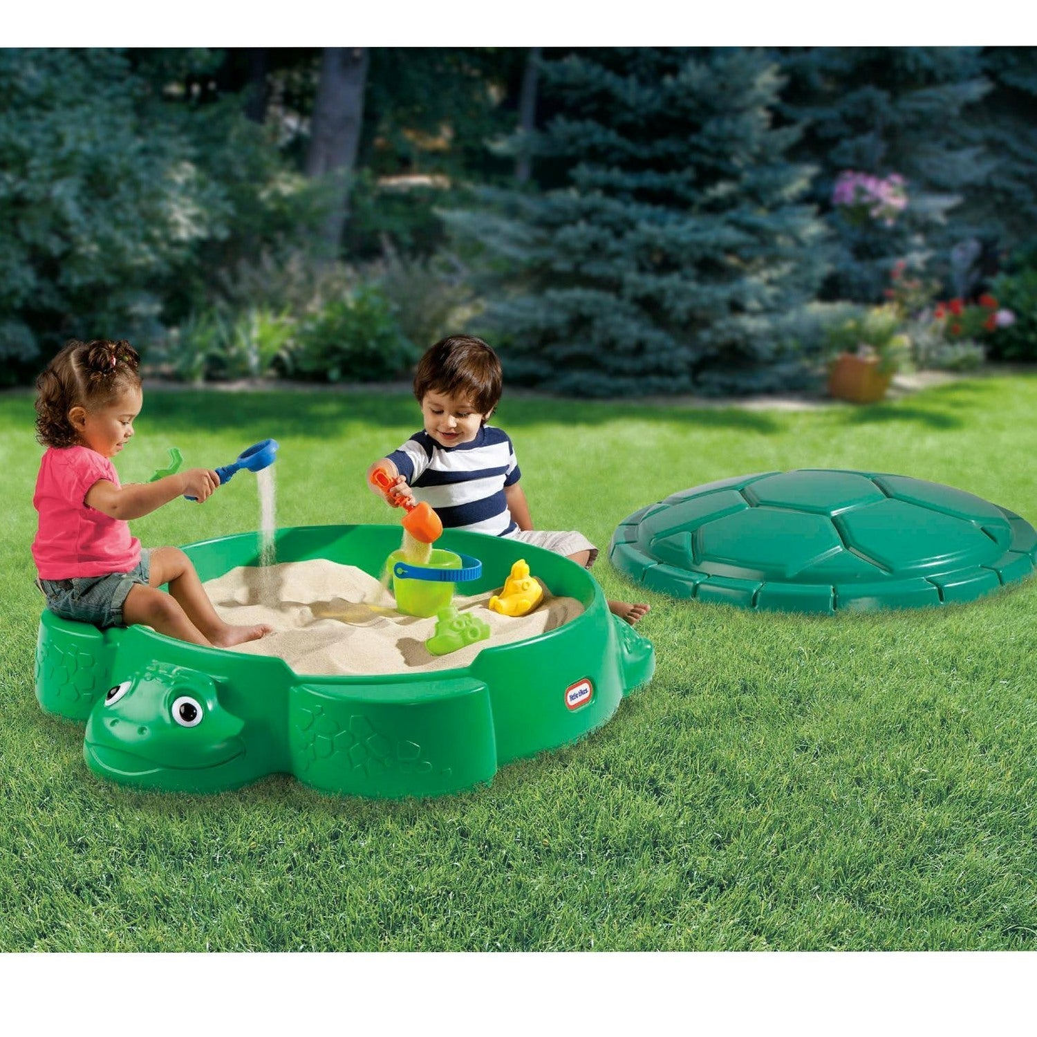 Little Tikes Turtle Sandbox With Cover And Seats - 632884M