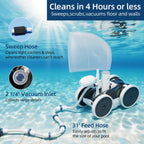 MAKHOON Pool Pressure Side Sweeper, 4-Wheel