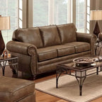Sedona Upholstered Sofa With Faux Leather Microfiber, 37 H X 88 W X 36 D - Sedona