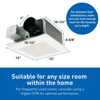 Panasonic WhisperFit Retrofit Ceiling Mount Bathroom Exhaust Fan 50-80-110 CFM - FV-0511VF1